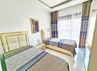 Furnished two bedroom apartment 85m2, with a stylish interior, 300 meters from the sea, Kargicak, Alanya ID-14410 фото-3