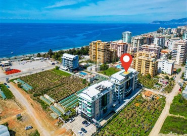 Фешенебельные меблированные апартаменты 1+1, 60 м2, с панорамным видом на море, в 500 метрах от пляжа, Каргыджак, Аланья ID-14452 фото-2