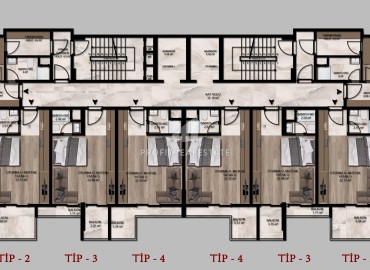 Студии и двухкомнатные квартиры, 44-75,5м², в элитном комплексе на этапе строительства в районе Арпачбахшиш, Мерсин, с беспроцентной рассрочкой ID-14468 фото-12