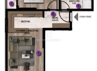 Студии и двухкомнатные квартиры, 44-75,5м², в элитном комплексе на этапе строительства в районе Арпачбахшиш, Мерсин, с беспроцентной рассрочкой ID-14468 фото-13