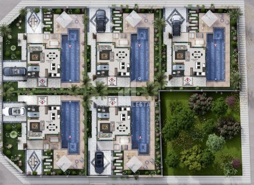 Инвестиционный проект: комплекс вилл класса люкс с личными бассейнами и инфраструктурой в 150 метрах от моря, Конаклы, Аланья ID-14552 фото-6