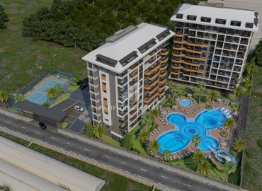 One-bedroom unfurnished apartment, 58m2, in a new residential residence with facilities in Avsallar, Alanya ID-14585 фото-2