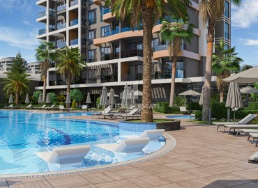 One-bedroom unfurnished apartment, 58m2, in a new residential residence with facilities in Avsallar, Alanya ID-14585 фото-6