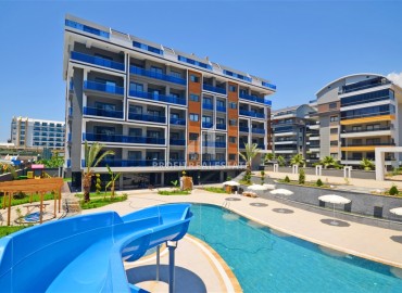 Новая квартира 1+1 в резиденции с богатой инфраструктурой, в 150 метрах от моря, Каргыджак, Аланья, 55 м2 ID-14854 фото-14