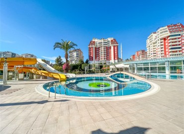 Elegant furnished apartment 2+1, 118 m2, with glazed balcony, in a residence with facilities, Cikcilli, Alanya ID-15065 фото-4