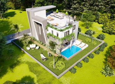 Новый инвестиционный проект класса люкс: комплекс вилл 232-250м² с личными бассейнами и садами, Искеле, Северный Кипр ID-15087 фото-5
