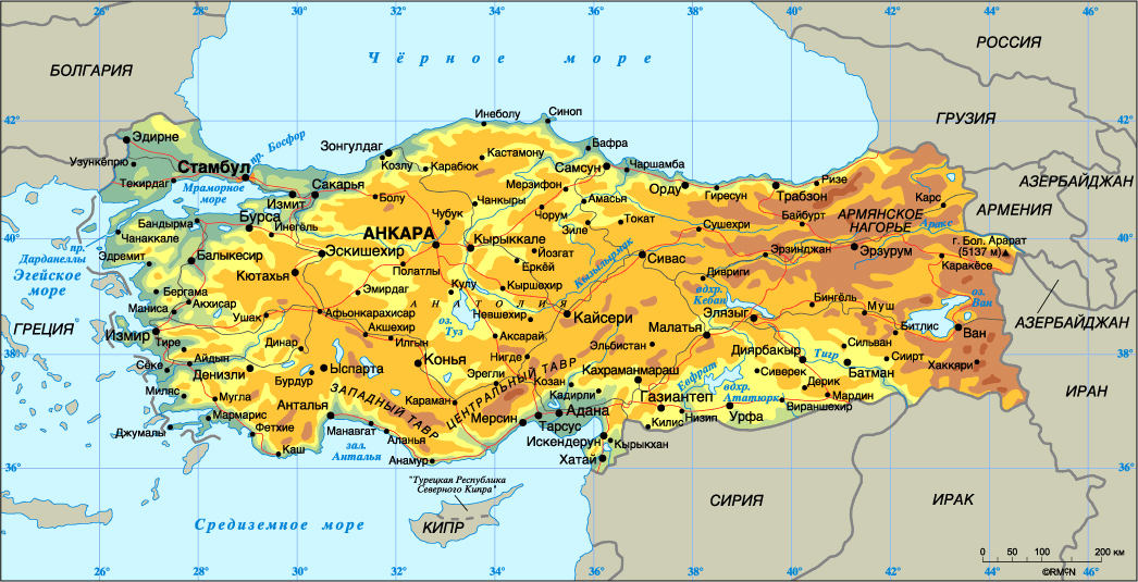 Карта морей Турции