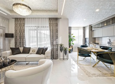 Stylish designer apartment 2+1, 100m², in a new residence with facilities in Oba, Alanya ID-15204 фото-4
