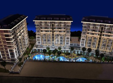 Апартаменты 1+1, 65,5м², в элитной резиденции на окончательном этапе строительства в центре Алании, 600м от моря ID-15290 фото-2