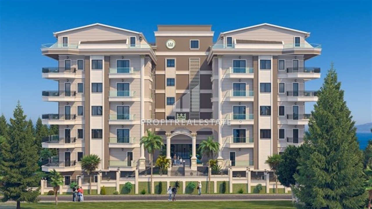 Фешенебельная двухкомнатная квартира, 65м², с видом на море в комплексе премиум класса, в Каргыджаке, Алания ID-15414 фото-1