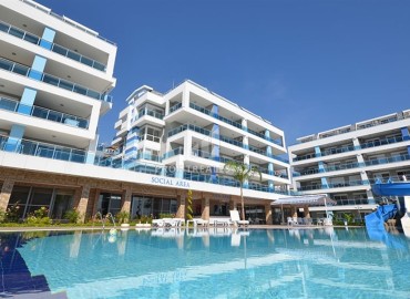 Bright furnished apartment 1+1, 55m², in a residence with the facilities of a five-star hotel, Oba, Alanya ID-15524 фото-2