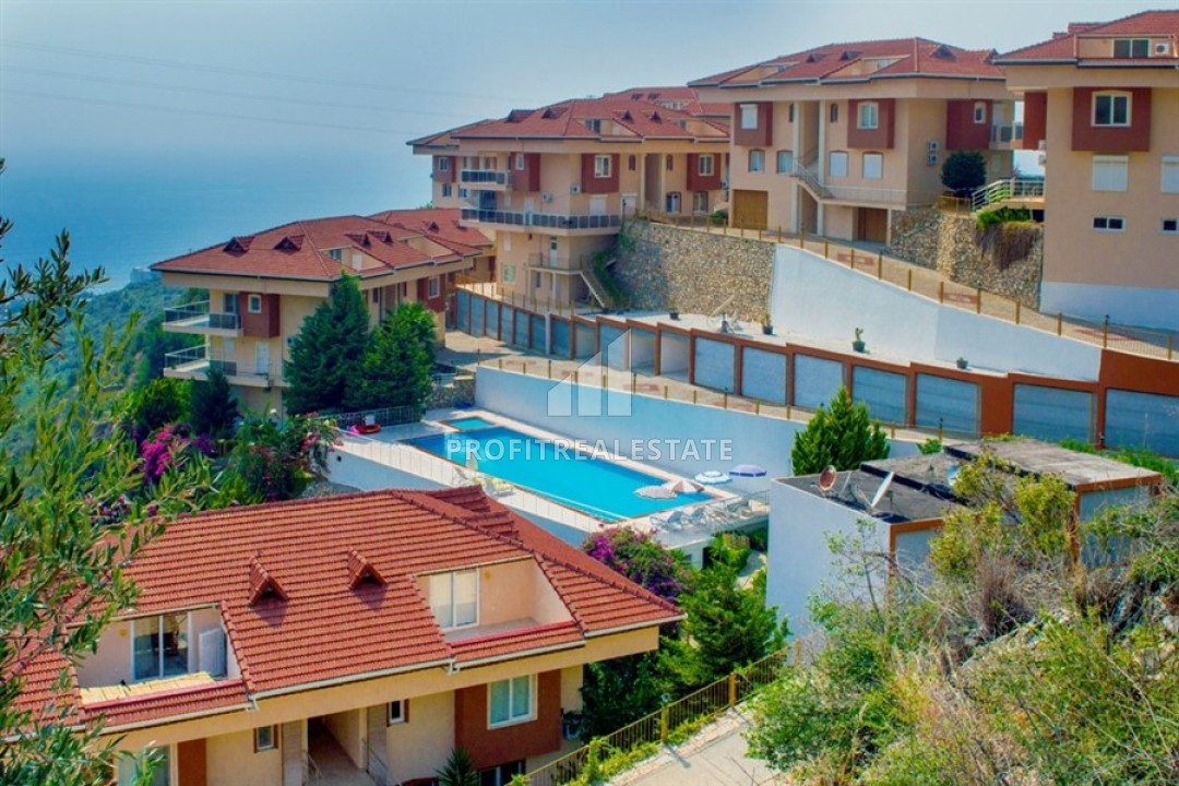 Элегантный меблированный дуплекс с видом на Средиземное море, 135м², с тремя спальнями и джакузи, Каргыджак, Аланья ID-15591 фото-1