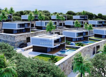 Modern two-storey villa under construction, 3+1, 251m², with private pool, in Bektas, Alanya ID-15705 фото-11