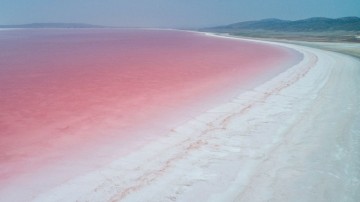 Турецкое озеро Туз окрасилось в розовый цвет фото-1