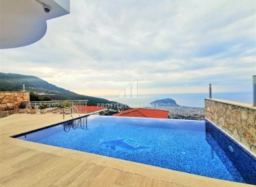 Меблированная вилла с тремя спальнями, бассейном с подогревом и панорамным видом на Средиземное море, Тепе, Аланья ID-15885 фото-18