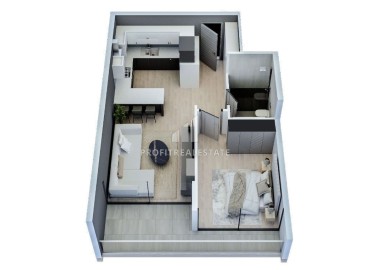 Двухкомнатные апартаменты, 70м², в строящемся масштабном элитном комплексе в районе Томюк, Эрдемли ID-15904 фото-6