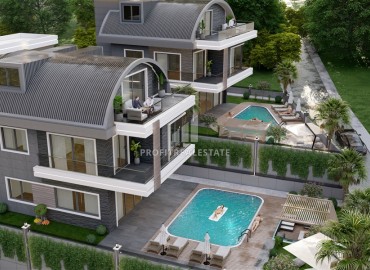 Investment project: 4+1 villas under construction, with private facilities, Kargicak, Alanya ID-15976 фото-6