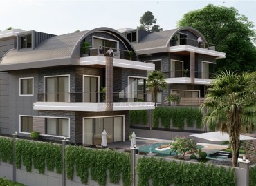Investment project: 4+1 villas under construction, with private facilities, Kargicak, Alanya ID-15976 фото-8