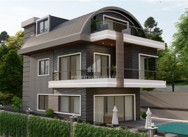 Investment project: 4+1 villas under construction, with private facilities, Kargicak, Alanya ID-15976 фото-9