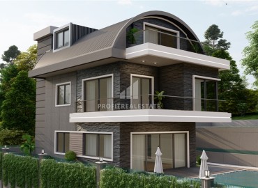 Investment project: 4+1 villas under construction, with private facilities, Kargicak, Alanya ID-15976 фото-15