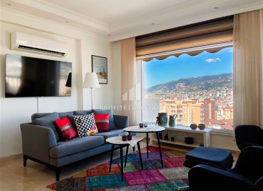 Stylish bright penthouse 4+1, for a residence permit, overlooking the Mediterranean Sea and mountains, with a glazed balcony, Tosmur, Alanya ID-16155 фото-4