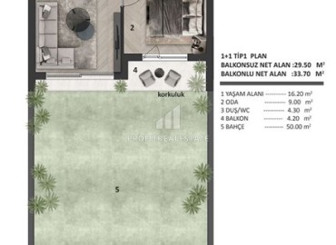 Проект для ваших инвестиций в Анталии: апартаменты 1+1, 41м², с террасами, личными бассейнами и садами в Аксу, Алтынташ ID-16212 фото-11