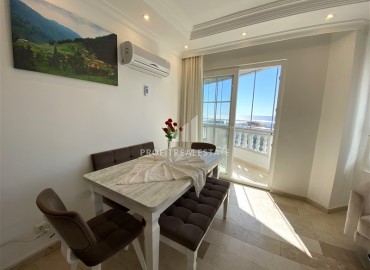 Elegant furnished apartment 2+1, 90 m², with sea views and glazed balconies, Tosmur, Alanya ID-16243 фото-5