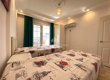 Elegant furnished apartment 2+1, 90 m², with sea views and glazed balconies, Tosmur, Alanya ID-16243 фото-14