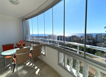 Elegant furnished apartment 2+1, 90 m², with sea views and glazed balconies, Tosmur, Alanya ID-16243 фото-19