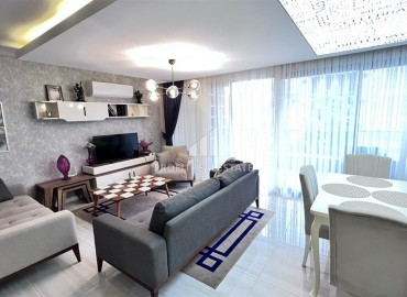 View duplex apartment 2+1, with a modern interior, in a luxury residence, Kargicak, Alanya ID-16315 фото-3