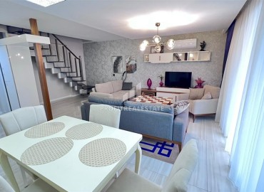 View duplex apartment 2+1, with a modern interior, in a luxury residence, Kargicak, Alanya ID-16315 фото-4