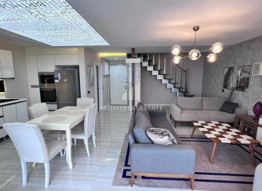View duplex apartment 2+1, with a modern interior, in a luxury residence, Kargicak, Alanya ID-16315 фото-6