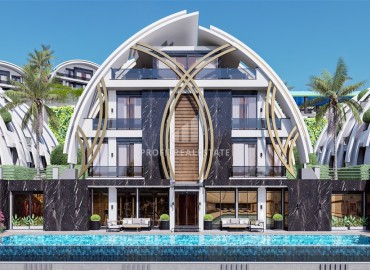 Investment project with a unique design: apartment and detached villas 54-185m², Kargicak, Alanya ID-16414 фото-1