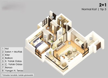 Инвестиционный проект: семейные квартиры, 85-180м², в уютном комплексе в районе Анталии Муратпаша ID-16642 фото-12