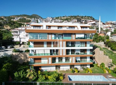 View apartment 3+1 with sea views, unfurnished, suitable for citizenship, Alanya ID-16648 фото-1