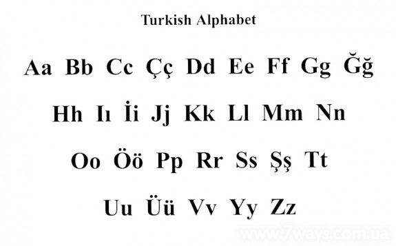 Турецкий язык алфавит