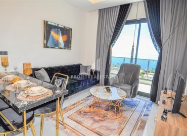 Новая меблированная двухкомнатная квартира, 50м², с потрясающим видом на море в Каргыджаке, Алания ID-16728 фото-1