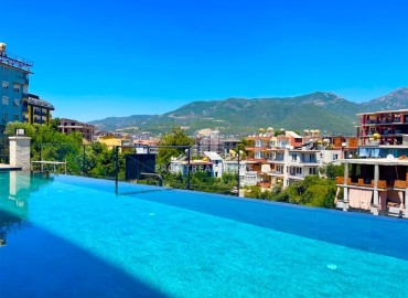 View one-bedroom apartment, 55m², in a premium residence at the foot of the mountains in Oba, Alanya ID-16772 фото-9