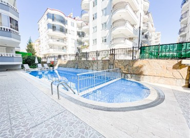 Furnished apartment 2+1, suitable for a residence permit, with a glazed balcony, 400 meters from the sea, Oba, Alanya ID-16845 фото-15