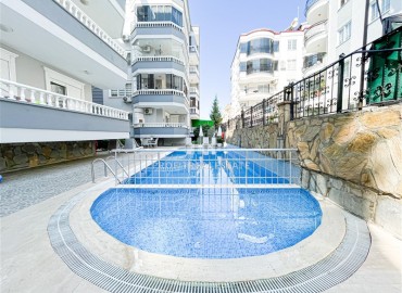 Furnished apartment 2+1, suitable for a residence permit, with a glazed balcony, 400 meters from the sea, Oba, Alanya ID-16845 фото-16