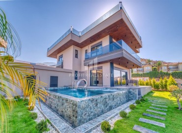 Luxurious new villa for Turkish passport with four bedrooms and panoramic sea views, Kargicak, Alanya ID-16847 фото-16