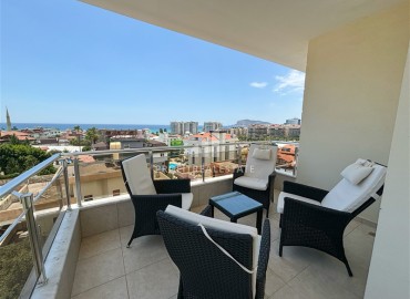 View furnished penthouse 4+2, 180 m², with views of the Mediterranean Sea, in a residence 500 m from the beach, Kestel, Alanya ID-16861 фото-7