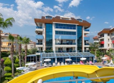 Stylishly furnished apartment for residence permit 2+1, with a glazed balcony, in a residence with facilities, Oba, Alanya ID-16881 фото-1