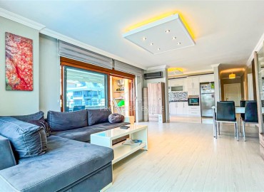 Stylishly furnished apartment for residence permit 2+1, with a glazed balcony, in a residence with facilities, Oba, Alanya ID-16881 фото-2