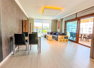 Stylishly furnished apartment for residence permit 2+1, with a glazed balcony, in a residence with facilities, Oba, Alanya ID-16881 фото-3