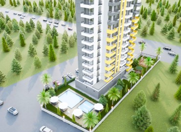 Двухкомнатная квартира, 65м², в комфортабельном новом комплексе в 400м от моря в Эрдемли, Арпачбахшиш ID-17574 фото-16