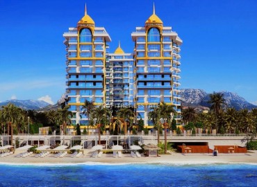 : Видовые апартаменты в аренду 1+1, 55м², в комплексе с отельной инфраструктурой через дорогу от собственного пляжа в Махмутларе, Алания ID-17998 фото-1