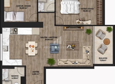 Апартаменты с двумя спальнями, 95м², в районе Гюзельоба, Анталия, в 1000м от моря под ВНЖ ID-18010 фото-20
