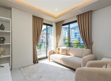 Стильная двухкомнатная квартира, 60м², с видом на горы в новом комплексе премиум класса в центре Алании ID-18015 фото-2