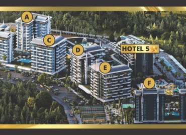 Апартаменты 1+1, 50м², в новом отельном жилом комплекс класса люкс в Авсалларе, Алания, на этапе строительства ID-18075 фото-3